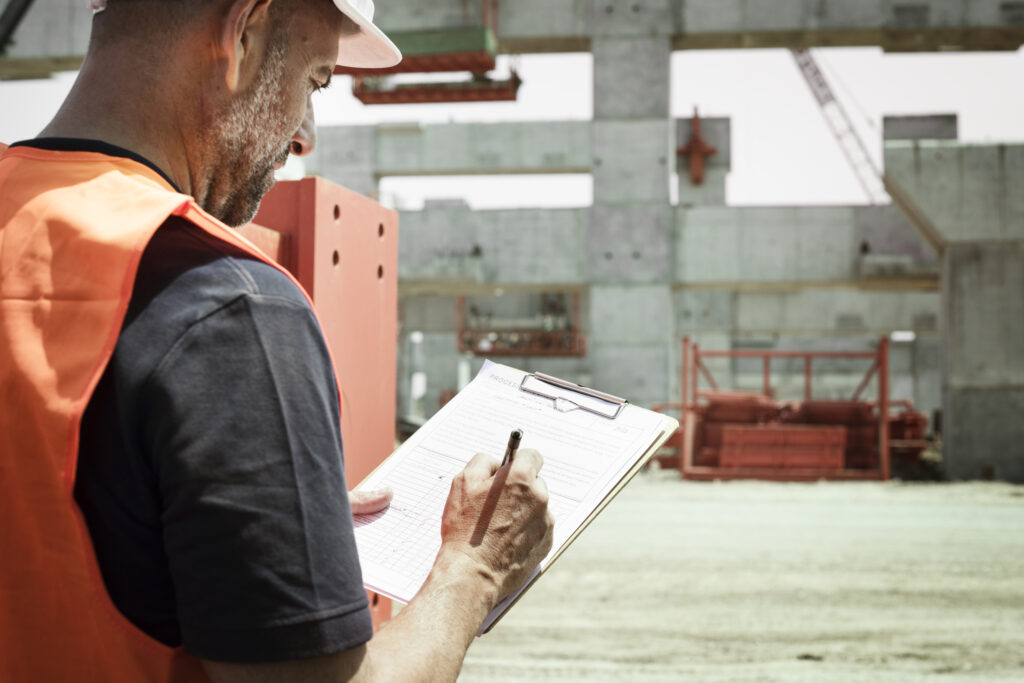 Site engineer on a construction site