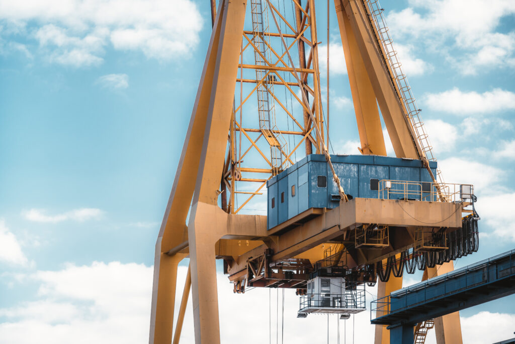 Steel giant industrial port crane